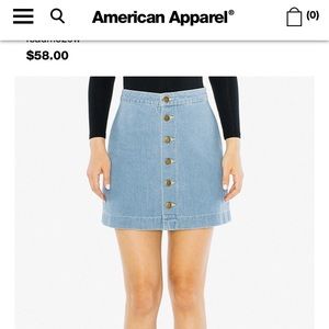 American Apparel denim button-down miniskirt
